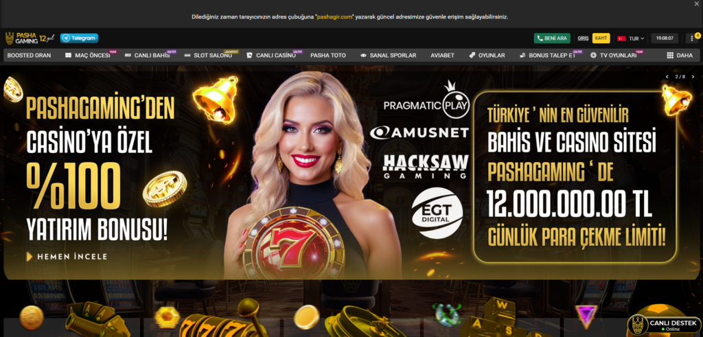 Pashagaming ana web sayfası